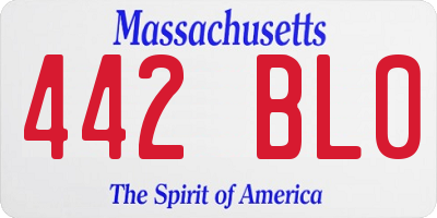 MA license plate 442BL0