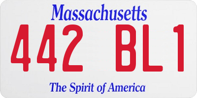 MA license plate 442BL1
