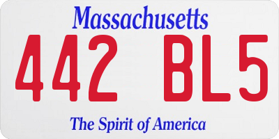 MA license plate 442BL5