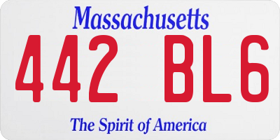 MA license plate 442BL6