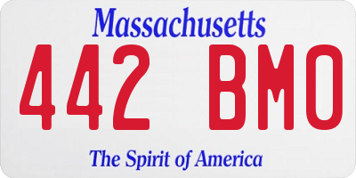 MA license plate 442BM0