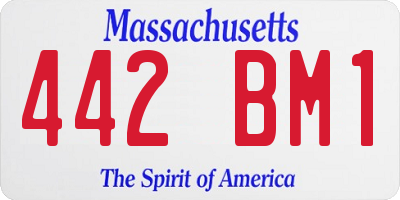 MA license plate 442BM1