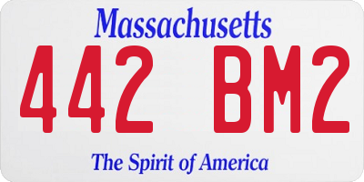 MA license plate 442BM2