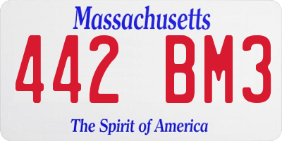 MA license plate 442BM3