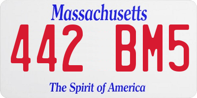 MA license plate 442BM5