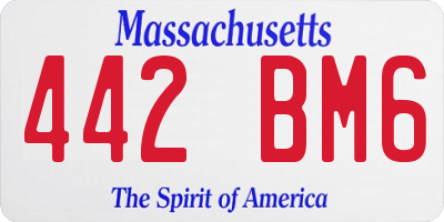 MA license plate 442BM6