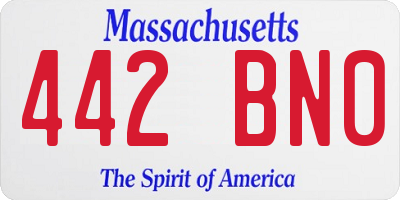 MA license plate 442BN0