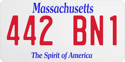 MA license plate 442BN1