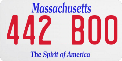 MA license plate 442BO0