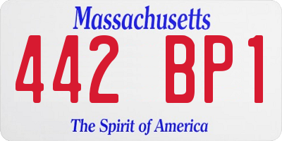MA license plate 442BP1