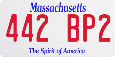 MA license plate 442BP2