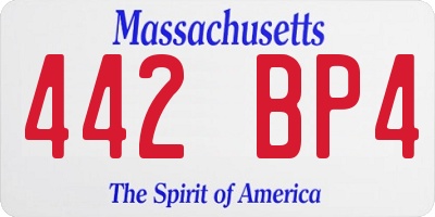 MA license plate 442BP4