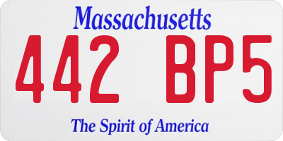 MA license plate 442BP5