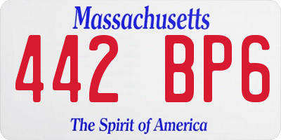 MA license plate 442BP6