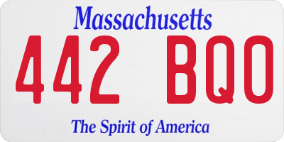MA license plate 442BQ0