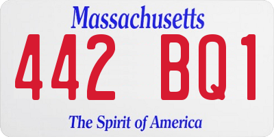 MA license plate 442BQ1
