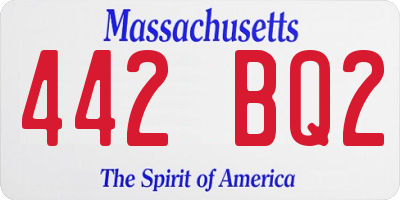 MA license plate 442BQ2