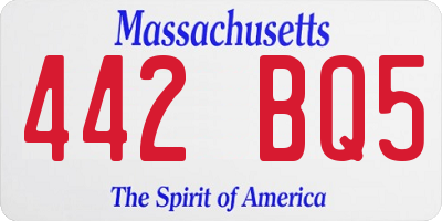 MA license plate 442BQ5