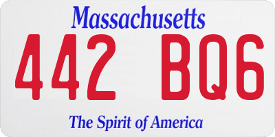 MA license plate 442BQ6