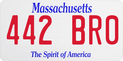 MA license plate 442BR0