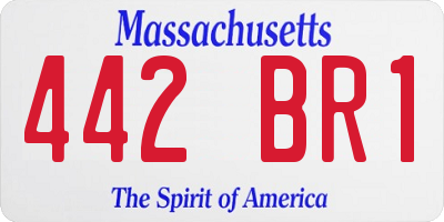 MA license plate 442BR1