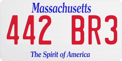MA license plate 442BR3