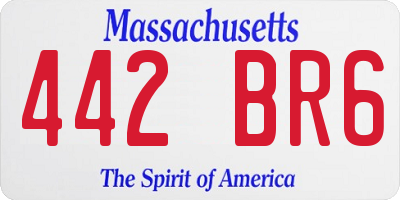 MA license plate 442BR6