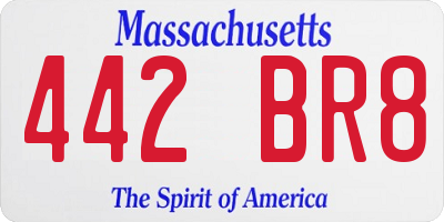 MA license plate 442BR8