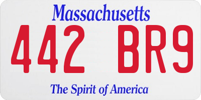 MA license plate 442BR9