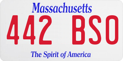 MA license plate 442BS0