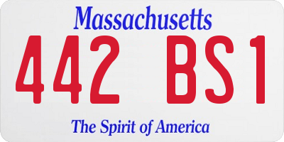 MA license plate 442BS1