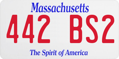 MA license plate 442BS2