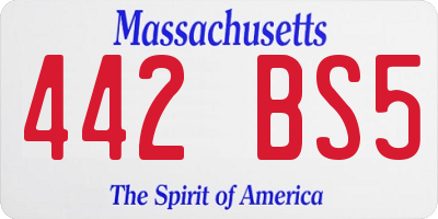 MA license plate 442BS5
