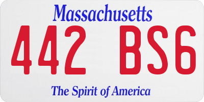 MA license plate 442BS6