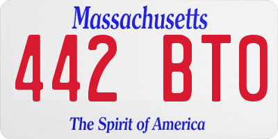 MA license plate 442BT0