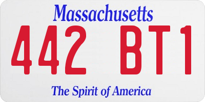 MA license plate 442BT1