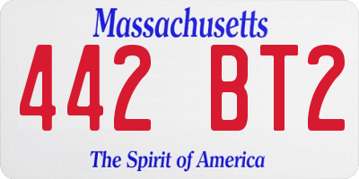 MA license plate 442BT2
