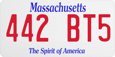 MA license plate 442BT5