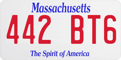 MA license plate 442BT6