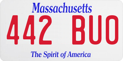 MA license plate 442BU0