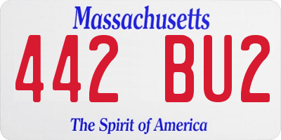MA license plate 442BU2