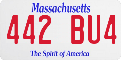 MA license plate 442BU4