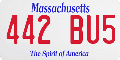 MA license plate 442BU5