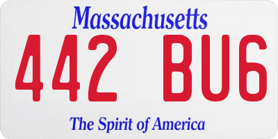MA license plate 442BU6