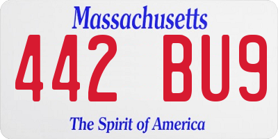 MA license plate 442BU9