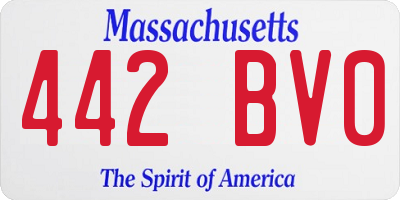 MA license plate 442BV0