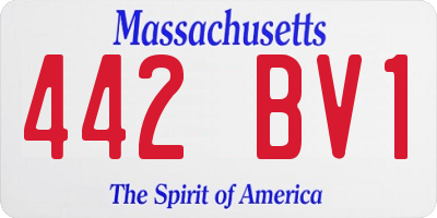 MA license plate 442BV1