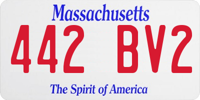 MA license plate 442BV2