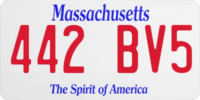 MA license plate 442BV5