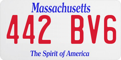 MA license plate 442BV6